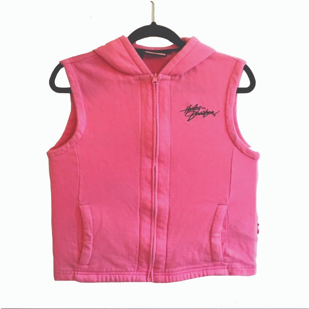 Harley Davidson Pink Sleeveless Hoodie